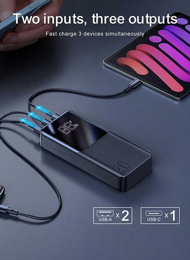 Joyroom JR-QP196 30000mAh Power Bank, 22.5W Fast Charging, Large Digital Display, 3-Device Simultaneous Charging - Image 3