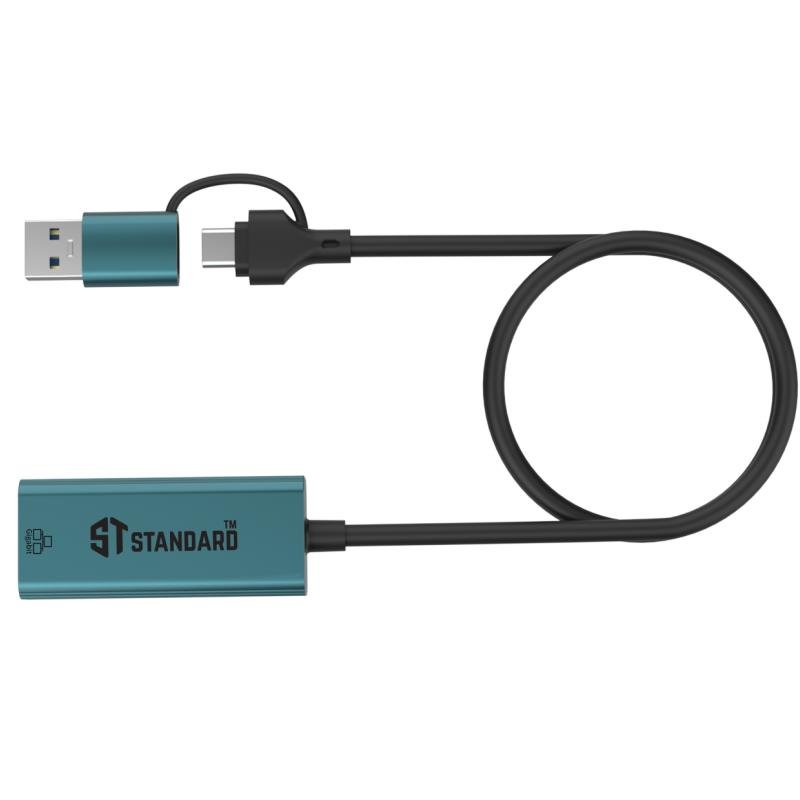 ST UE106 Plus USB-C & USB to Ethernet Adapter | Stable 1000Mbps Wired Network - Image 2