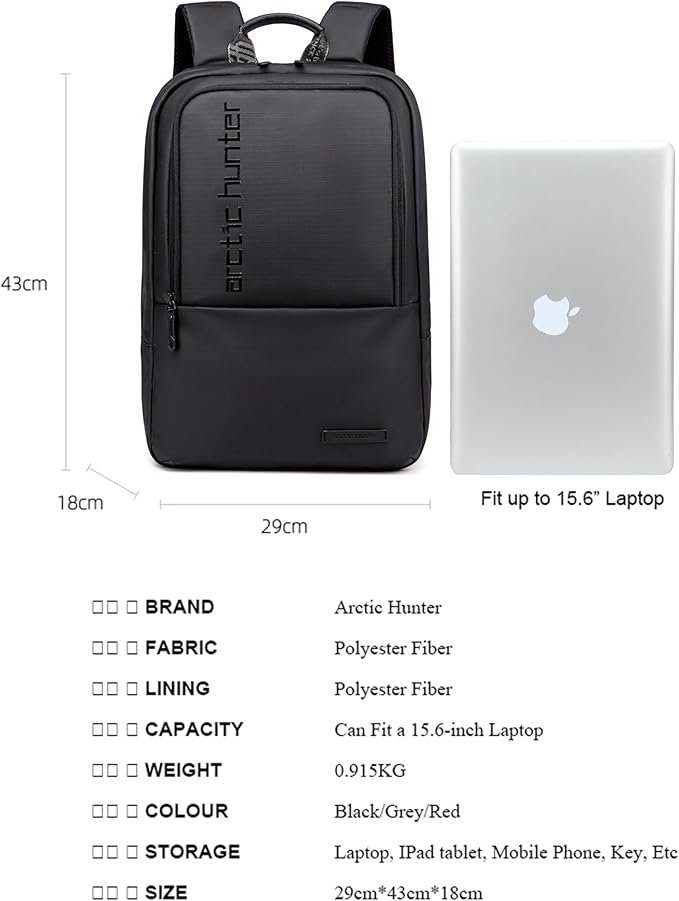 Arctic Hunter Water Repellent Laptop Backpack B00529 – 15.6 Inch - Image 4