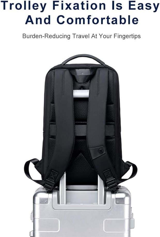 Arctic Hunter Slim Laptop Backpack 15.6" – Lightweight Water-Resistant Business Backpack 16L for Men & Women, B00681 Black - Image 3