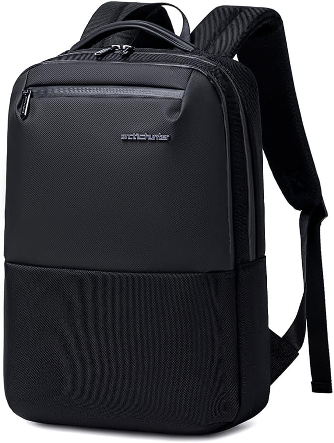 Arctic Hunter Slim Laptop Backpack 15.6" – Lightweight Water-Resistant Business Backpack 16L for Men & Women, B00681 Black