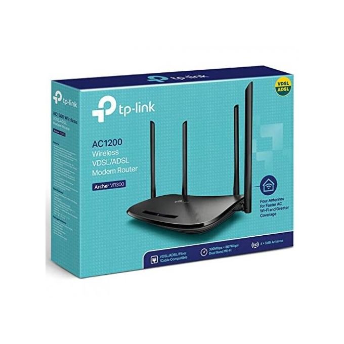 TP-Link AC1200 Archer VR300 Wireless VDSL/ADSL Modem Router – Dual Band WiFi Router, High-Speed Internet, Black