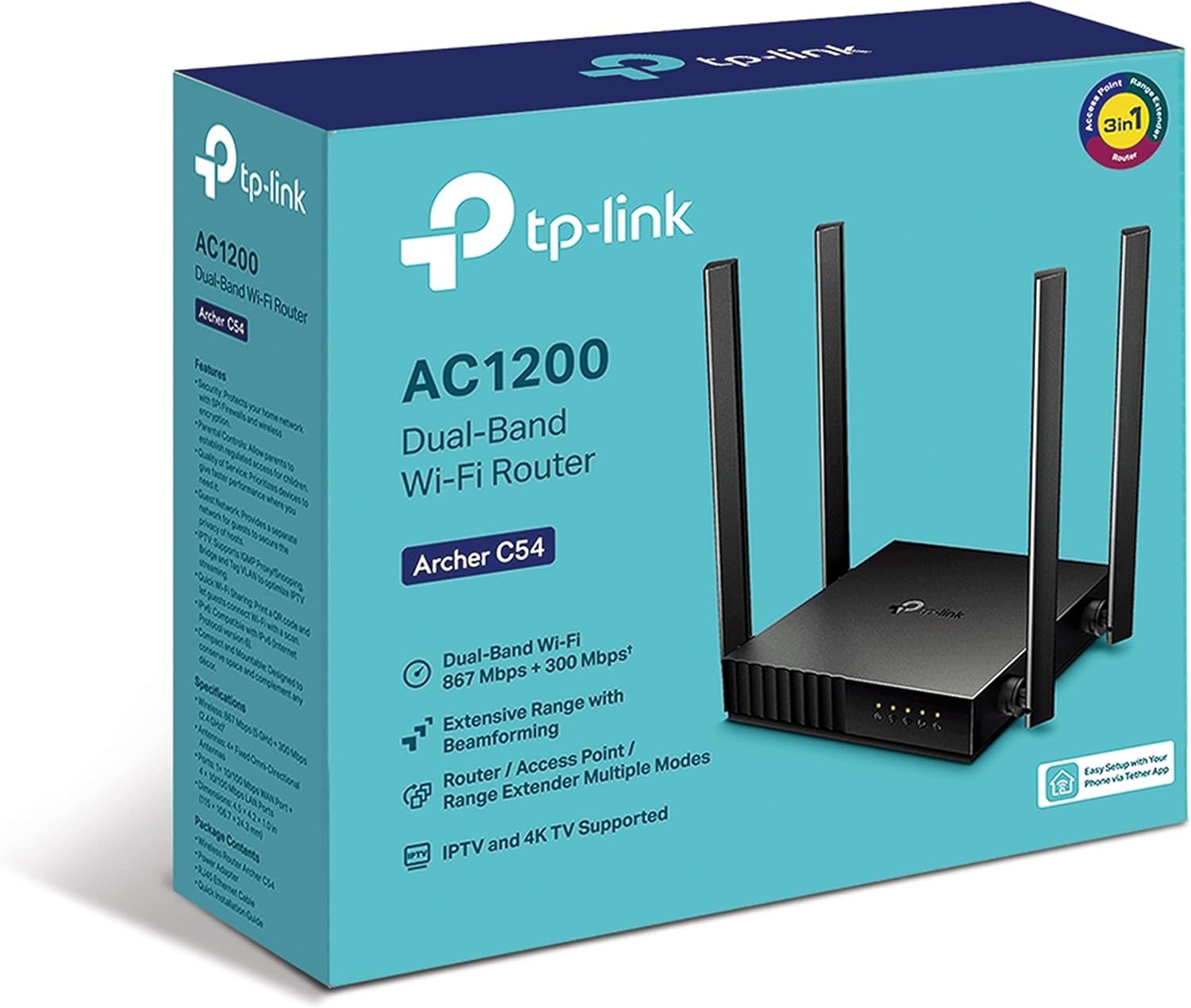 راوتر TP-Link Archer C24 AC750 ثنائي النطاق – واي فاي سريع مع 4 هوائيات ووضع نقطة الوصول لتغطية مستقرة